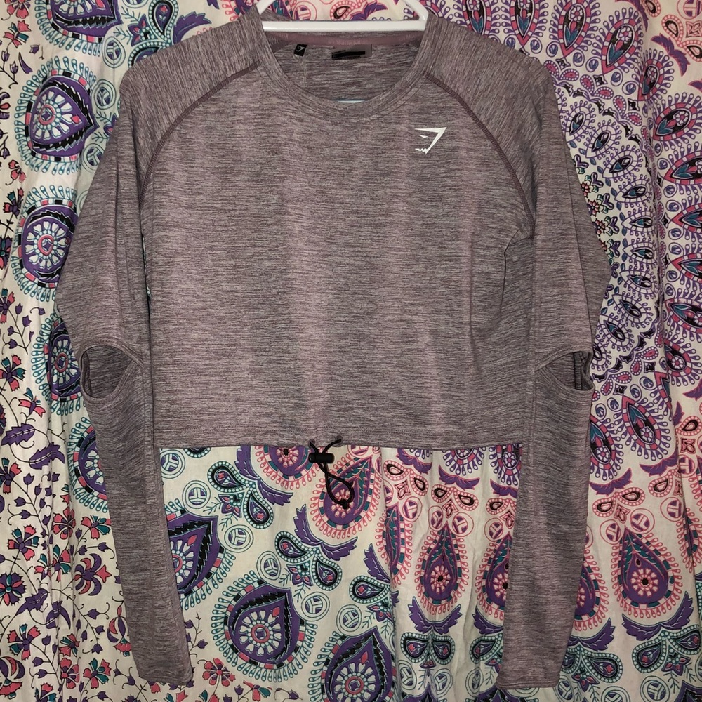 Gymshark NWT drawcord crop top purple FINAL PRICE